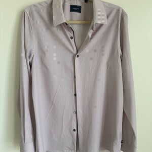 7 Diamonds Men's Gray Patterned Button Down Shirt
